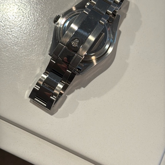 Rolex Oyster Perpetual with Blue Dial and Silver Bracelet - Picture 8 of 9